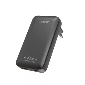   GaN Dudao A65Q 65W USB-A / USB-C PD Ultra-Vékony Fali Töltő - Fekete