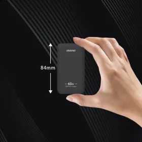 GaN Dudao A65Q 65W USB-A / USB-C PD Ultra-Vékony Fali Töltő - Feket-6976625333868 2 kép