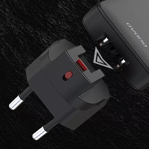 GaN Dudao A65Q 65W USB-A / USB-C PD Ultra-Vékony Fali Töltő - Feket-6976625333868 3 kép