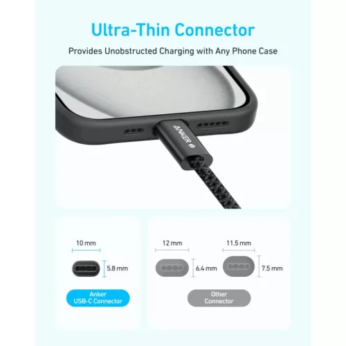 Anker Zolo USB-C to USB-C kábel, 240W, 1m, Fekete-0194644288778 2 kép
