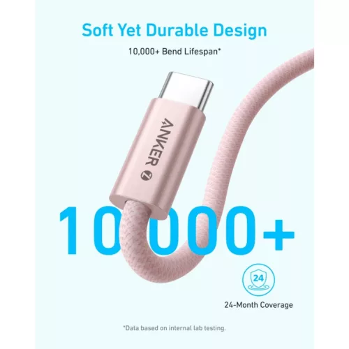 Anker Zolo USB-C to USB-C kábel, 240W, 1m, Fekete-0194644288778 5 kép