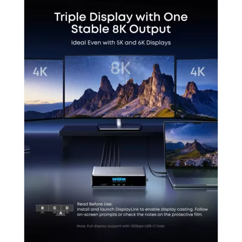 Anker Prime Hub, 3 x USB-A - 4 x USB-C - 1 x DisplayPort - 2 x HDMI - -194644291846 4 kép