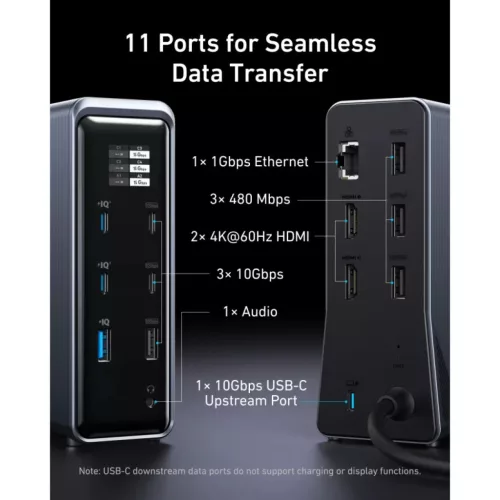 USB-C Hub Anker Prime 737, 2 x USB-A 3.0 - 3 x USB-A - 5 x USB-C - 2 x-194644201050 3 kép