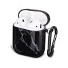 AirPods 1/2 márvány mintás tok fekete Alphajack (AC25)- 2 kép