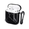AirPods 1/2 márvány mintás tok fekete Alphajack (AC25)- 2 kép