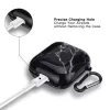 AirPods 1/2 márvány mintás tok fekete Alphajack (AC25)- 4 kép