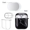 AirPods 1/2 márvány mintás tok fekete Alphajack (AC25)- 5 kép