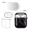 AirPods 1/2 márvány mintás tok fekete Alphajack (AC25)- 5 kép