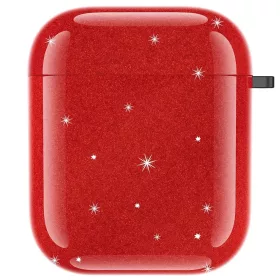 AirPods 1/2 piros csillogós mintás tok Alphajack (AC45)- 1 kép