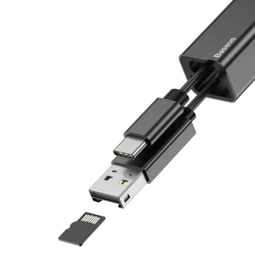 Baseus Pedant TF / MicroSD memóriakártya olvasó fekete 2in1-6953156278523 5 kép