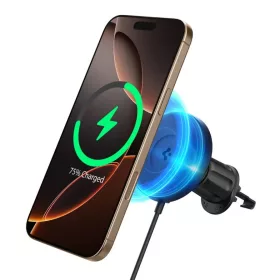   Spigen OneTap Pro 4 MagSafe autós telefontartó töltő, fekete Qi2 15W