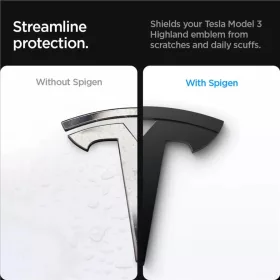 Spigen Tesla Front Emblem Logo Full Cover fekete – Tesla Model 3 202-8809971233996 2 kép