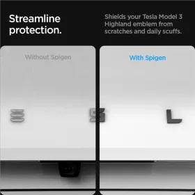 Spigen Tesla hátsó embléma logó teljes borítás fekete – Tesla -8809971234016 2 kép