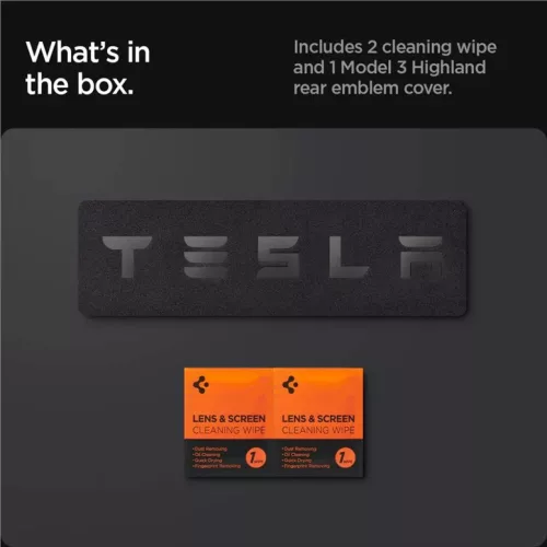 Spigen Tesla hátsó embléma logó teljes borítás fekete – Tesla -8809971234016 5 kép