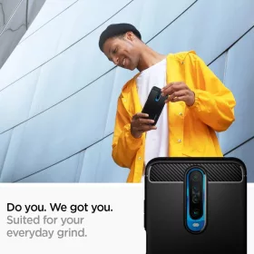 Xiaomi Pocophone X2/Redmi K30 matt fekete tok Spigen Rugged Armor-8809685625605 2 kép