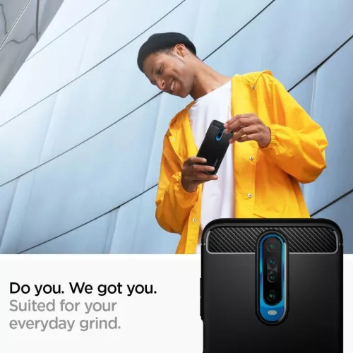 Xiaomi Pocophone X2/Redmi K30 matt fekete tok Spigen Rugged Armor-8809685625605 2 kép