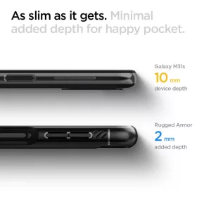 Samsung Galaxy M31s Spigen Rugged Armor tok matt fekete (ACS01459)-8809710754409 1 kép