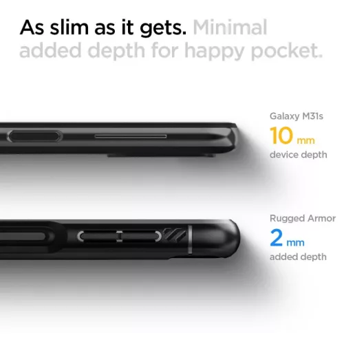Samsung Galaxy M31s Spigen Rugged Armor tok matt fekete (ACS01459)-8809710754409 1 kép
