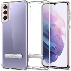   Samsung S21+ Plus Spigen hybrid ''S'' tok kihajtható támasszal Crystal Clear (ACS02389)