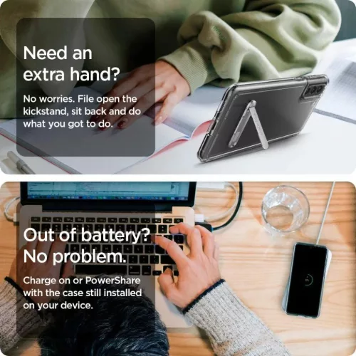Samsung S21+ Plus Spigen hybrid ''S'' tok kihajtható támasszal Cryst-8809756642371 6 kép