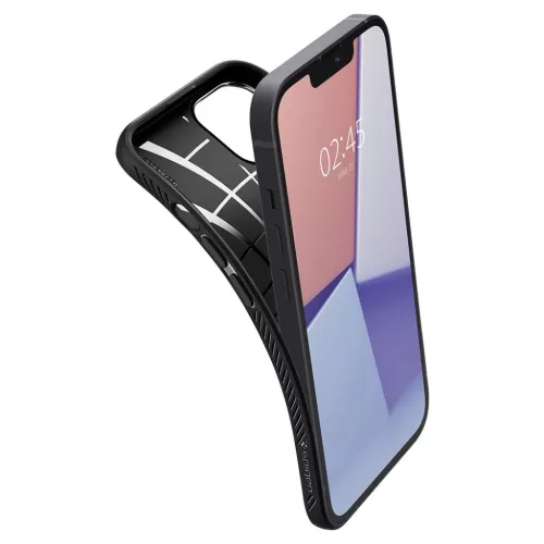 iPhone 13 mini Spigen Liquid Air flexibilis TPU gél tok matt fekete-8809811850635 6 kép