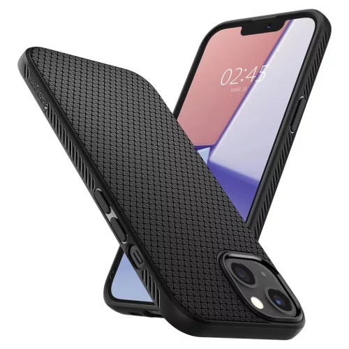 iPhone 13 mini Spigen Liquid Air flexibilis TPU gél tok matt fekete-8809811850635 8 kép