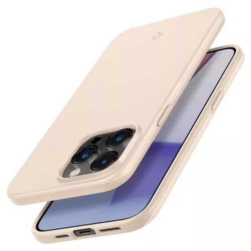 iPhone 14 Pro Max Spigen Thin Fit ultravékony tok homokszínű (ACS04-8809811863031 7 kép