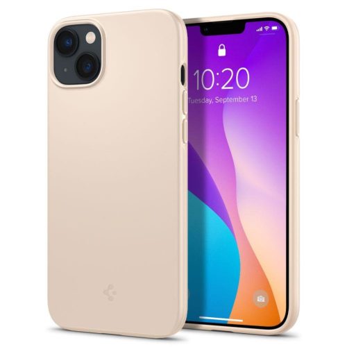 iPhone 14 Spigen Thin Fit ultravékony tok homokszínű (ACS04793)-8809811863260 9 kép