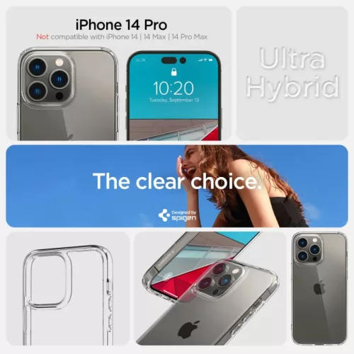 iPhone 14 Pro Max Spigen Ultra Hybrid tok Crystal Clear (ACS04816)-8809811863475 6 kép