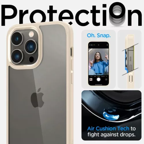 iPhone 14 Pro Max Spigen Ultra Hybrid tok homokszínű (ACS04819)-8809811863505 5 kép
