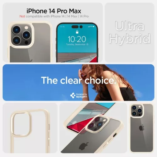 iPhone 14 Pro Max Spigen Ultra Hybrid tok homokszínű (ACS04819)-8809811863505 6 kép