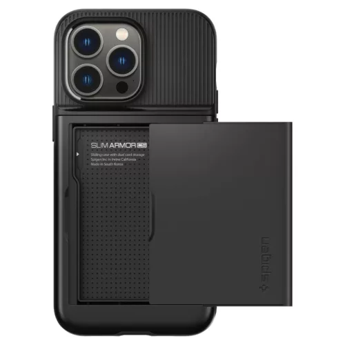 iPhone 14 Pro Max Spigen Slim Armor CS tok fekete (ACS04835)-8809811863666 9 kép