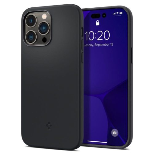 iPhone 14 Pro Max Spigen Silicone Fit MagSafe-kompatibilis tok fekete -8809811863772 9 kép