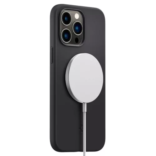 iPhone 14 Pro Max Spigen Silicone Fit MagSafe-kompatibilis tok fekete -8809811863772 8 kép