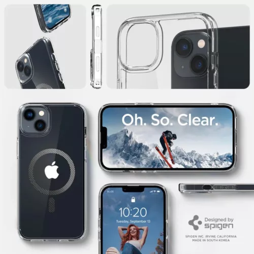 iPhone 14 Plus Spigen Ultra Hybrid MagSafe-kompatibilis tok Carbon Fib-8809811864175 6 kép