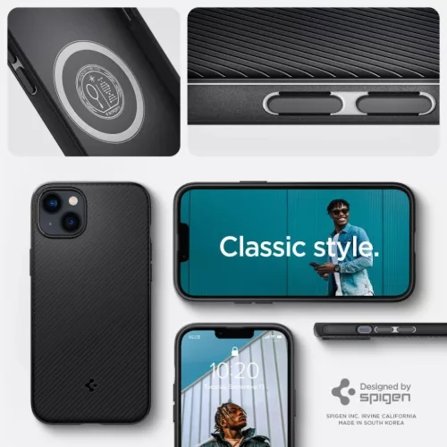 iPhone 14 Plus Spigen Mag Armor MagSafe tok matt fekete (ACS04918)-8809811864311 9 kép