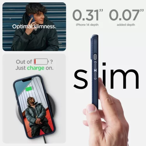 iPhone 14 Plus Spigen Mag Armor MagSafe tok tengerészkék (ACS04919)-8809811864328 4 kép