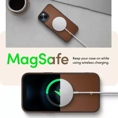 iPhone 14 Plus Spigen Cyrill Kajuk MagSafe-kompatibilis bőrtok barna -8809811864441 9 kép