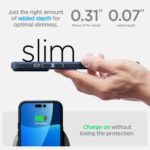 iPhone 14 Pro Spigen Liquid Air flexibilis TPU gél tok tengerészkék-8809811864557 2 kép