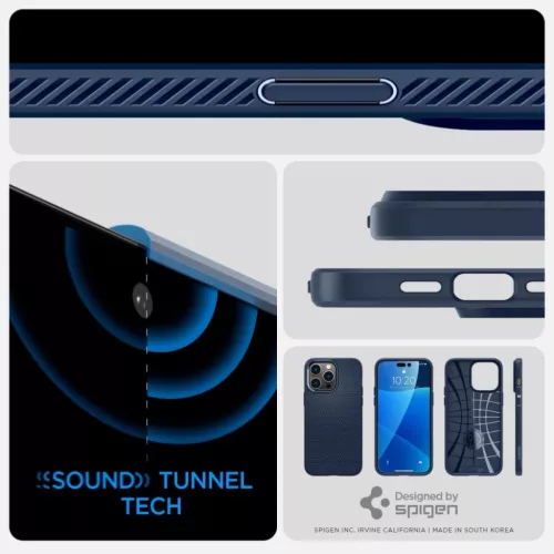 iPhone 14 Pro Spigen Liquid Air flexibilis TPU gél tok tengerészkék-8809811864557 4 kép