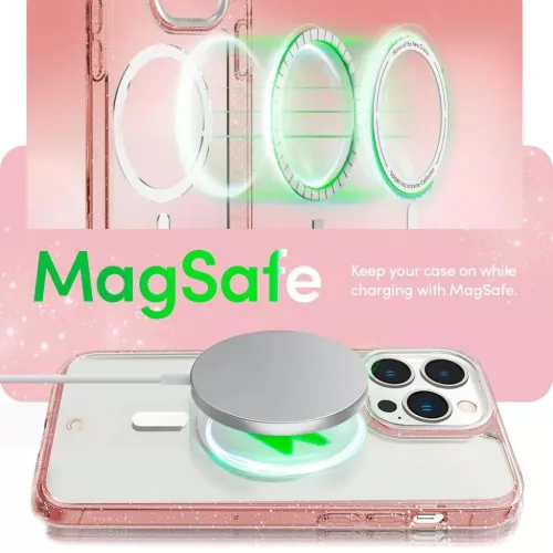 iPhone 14 Pro Spigen Cyrill Shine MagSafe-kompatibilis Glitter Rose to-8809811864991 8 kép