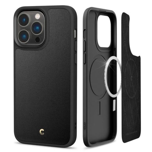 iPhone 14 Pro Spigen Cyrill Kajuk MagSafe-kompatibilis bőrtok fekete -8809811865042 1 kép