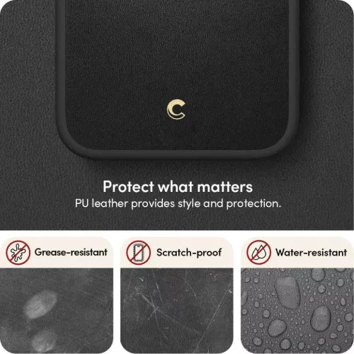 iPhone 14 Pro Spigen Cyrill Kajuk MagSafe-kompatibilis bőrtok fekete -8809811865042 8 kép