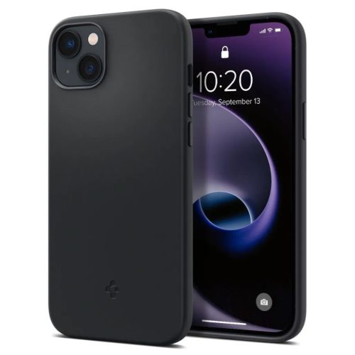 iPhone 14 Spigen Silicone Fit MagSafe-kompatibilis tok fekete (ACS0506-8809811865455 1 kép
