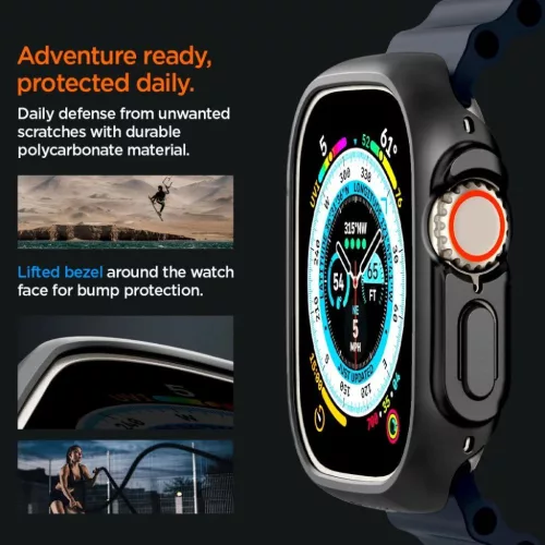 Apple Watch Ultra 1/2/3 (49mm) Spigen Thin Fit tok fekete (ACS05458)-8809811868777 10 kép