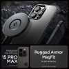 iPhone 15 Pro Max Spigen Rugged Armor Mag MagSafe tok matt fekete (ACS-8809896749107 9 kép