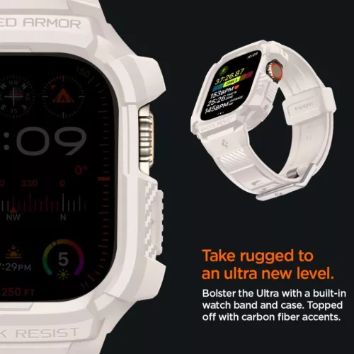 Apple Ultra 1/2 (49mm) Spigen Rugged Armor Pro szíj és tok homokszí-8809971222679 3 kép