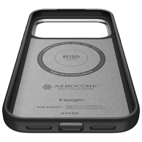 iPhone 17 Pro Max Spigen Enzo Aramid "T" Mag MagSafe fekete-ezüst tok-8800283310344 8 kép