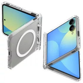   Samsung Galaxy Z Flip8 Spigen Ultra Hybrid Pro MagSafe átlátszó fehér tok