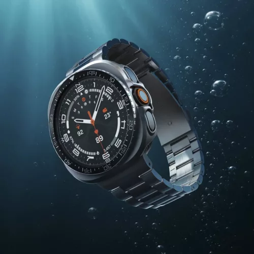  Samsung Galaxy Watch Ultra 2 47 mm fekete Spigen Bezel Tune Pro Diver-8800337247527 10 kép